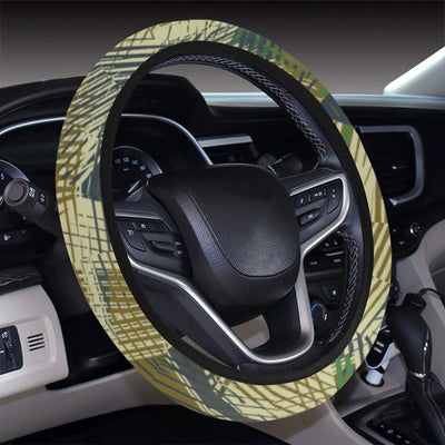 Military Camouflage Pattern Print Design 01 Steering Wheel Cover with Elastic Edge