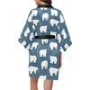 Polar Bear Pattern Print Design A01 Women's Short Kimono