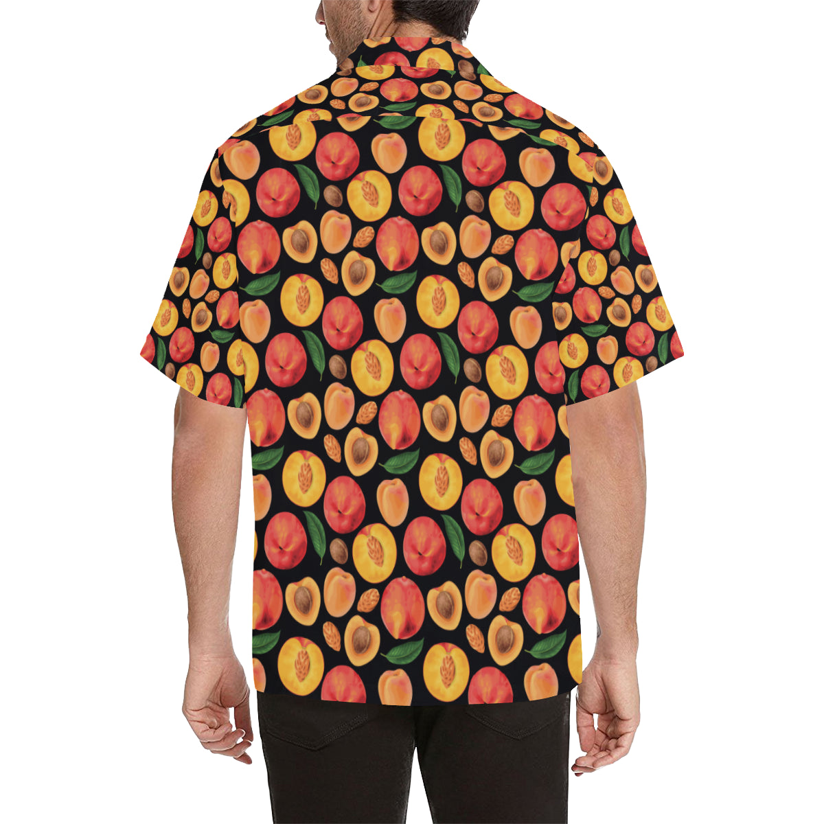 Peach Pattern Print Design A02 Men's Hawaiian Shirt