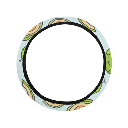 Cantaloupe Pattern Print Design 02 Steering Wheel Cover with Elastic Edge