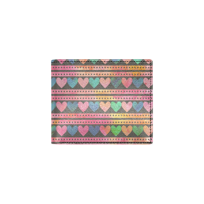 Heart Pattern Print Design HE010 Men's ID Card Wallet