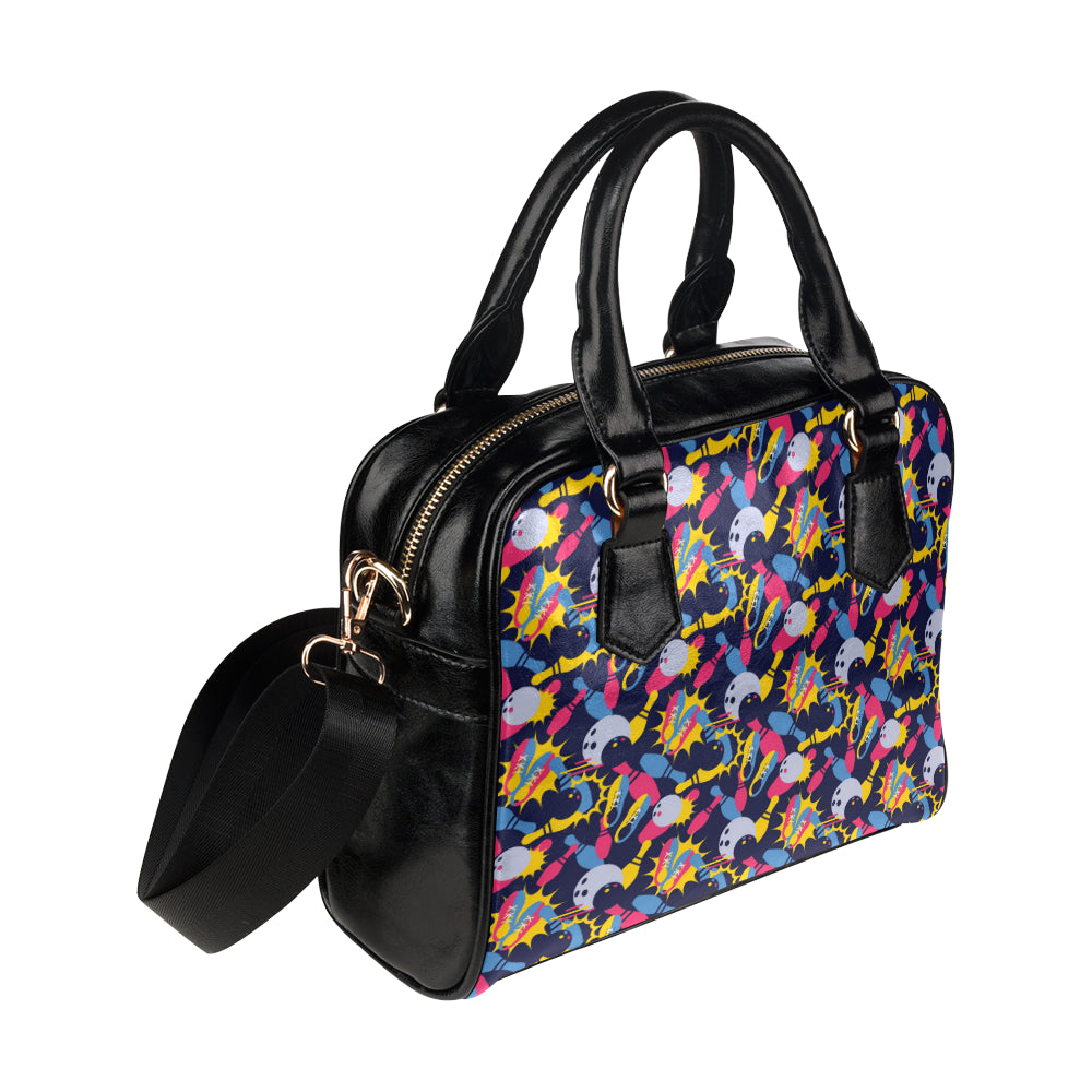 Bowling Pattern Print Design 02 Shoulder Handbag