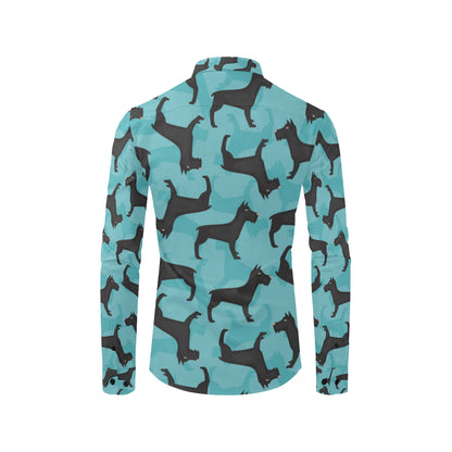 Schnauzers Pattern Print Design A01 Men's Long Sleeve Shirt