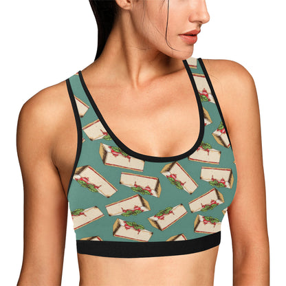 Cheesecake Pattern Print Design CK02 Sports Bra