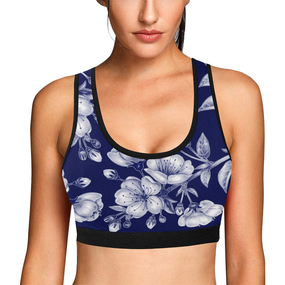 Cherry Blossom Pattern Print Design CB01 Sports Bra