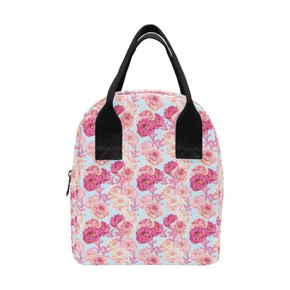 Lisianthus Pattern Print Design LT05 Insulated Lunch Bag