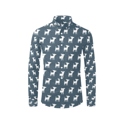 Chihuahua Pattern Print Design 03 Men's Long Sleeve Shirt