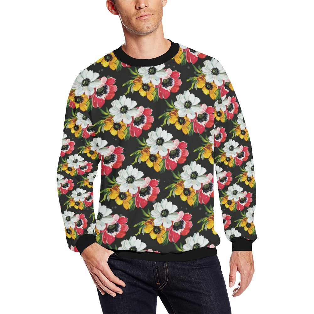 Anemone Pattern Print Design AM07 Men Long Sleeve Sweatshirt
