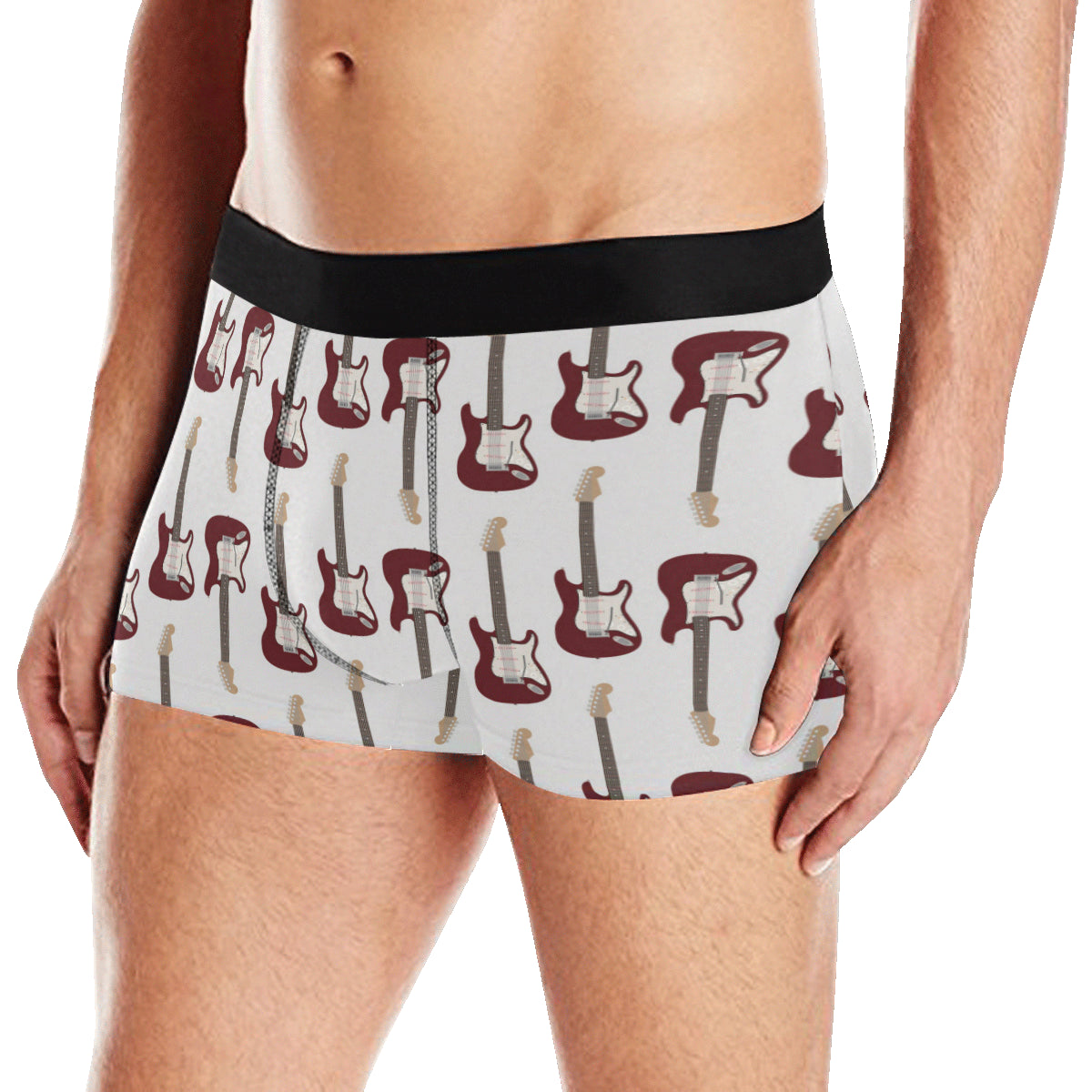 Bass Guitar Pattern Print Design 03 Men's Boxer Briefs