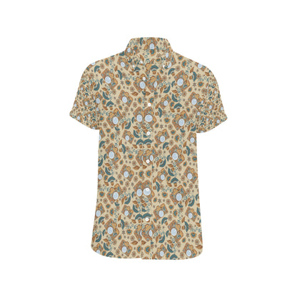 Camera Pattern Print Design 05 Men's Short Sleeve Button Up Shirt