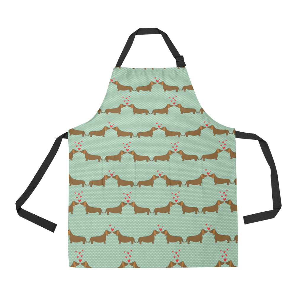 Dachshund Pattern Print Design 02 Apron with Pocket