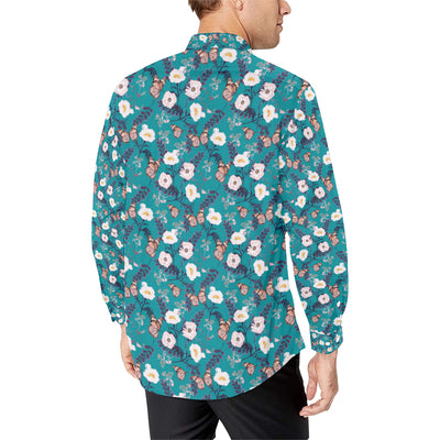 Butterfly Pattern Print Design 012 Men's Long Sleeve Shirt