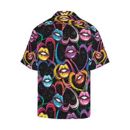 Pop Art Lip Pattern Print Design A03 Men's Hawaiian Shirt