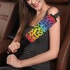 Rainbow Leopard Pattern Print Design A01 Car Seat Belt Cover