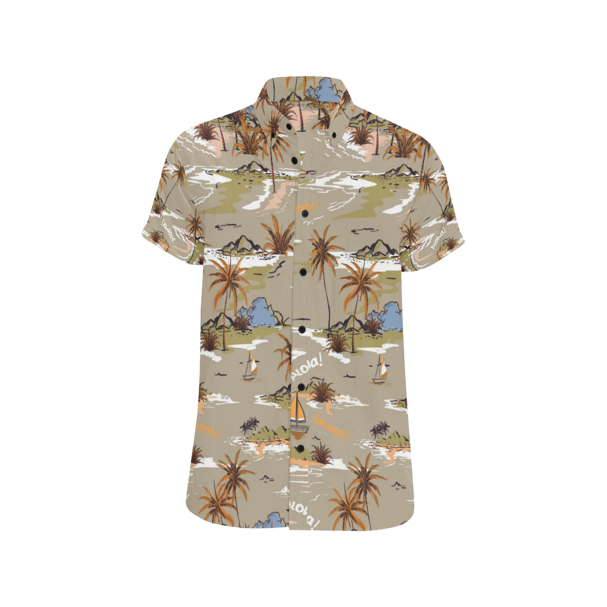 Pacific island Pattern Print Design A05 Men's Short Sleeve Button Up Shirt