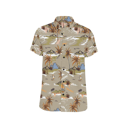 Pacific island Pattern Print Design A05 Men's Short Sleeve Button Up Shirt