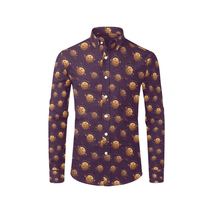 Cookie Pattern Print Design 03 Men's Long Sleeve Shirt