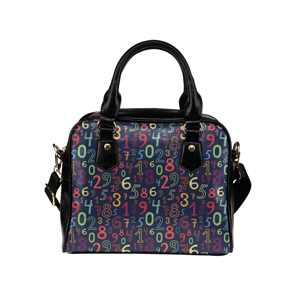 Number Pattern Print Design A01 Shoulder Handbag