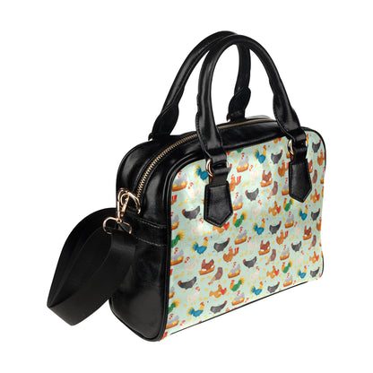 Chicken Pattern Print Design 07 Shoulder Handbag