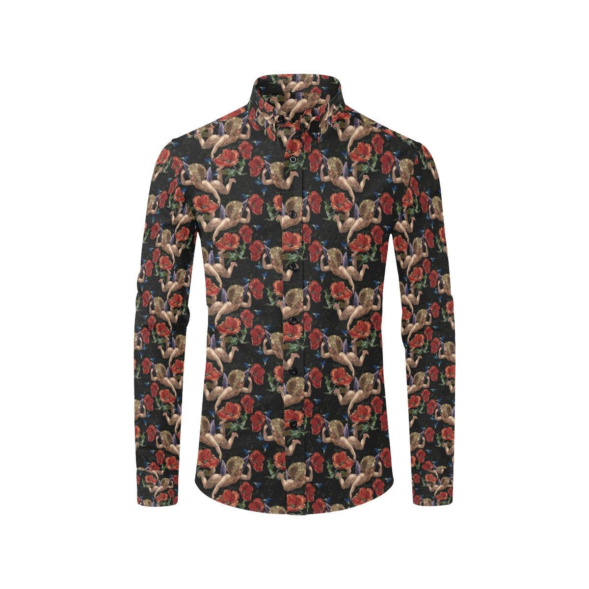 Cupid Pattern Print Design 05 Men's Long Sleeve Shirt