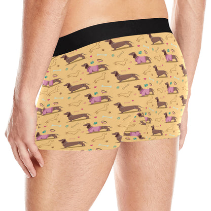 Dachshund Pattern Print Design 07 Men's Boxer Briefs