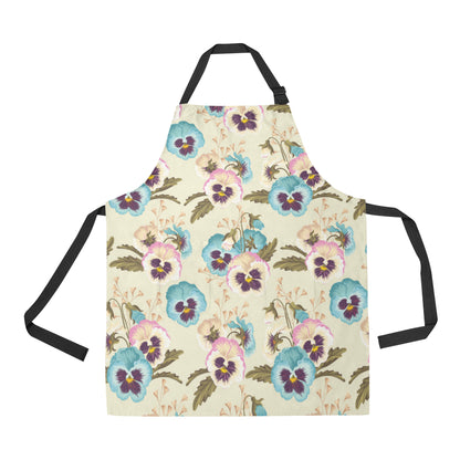 Pansy Pattern Print Design A02 Apron with Pocket