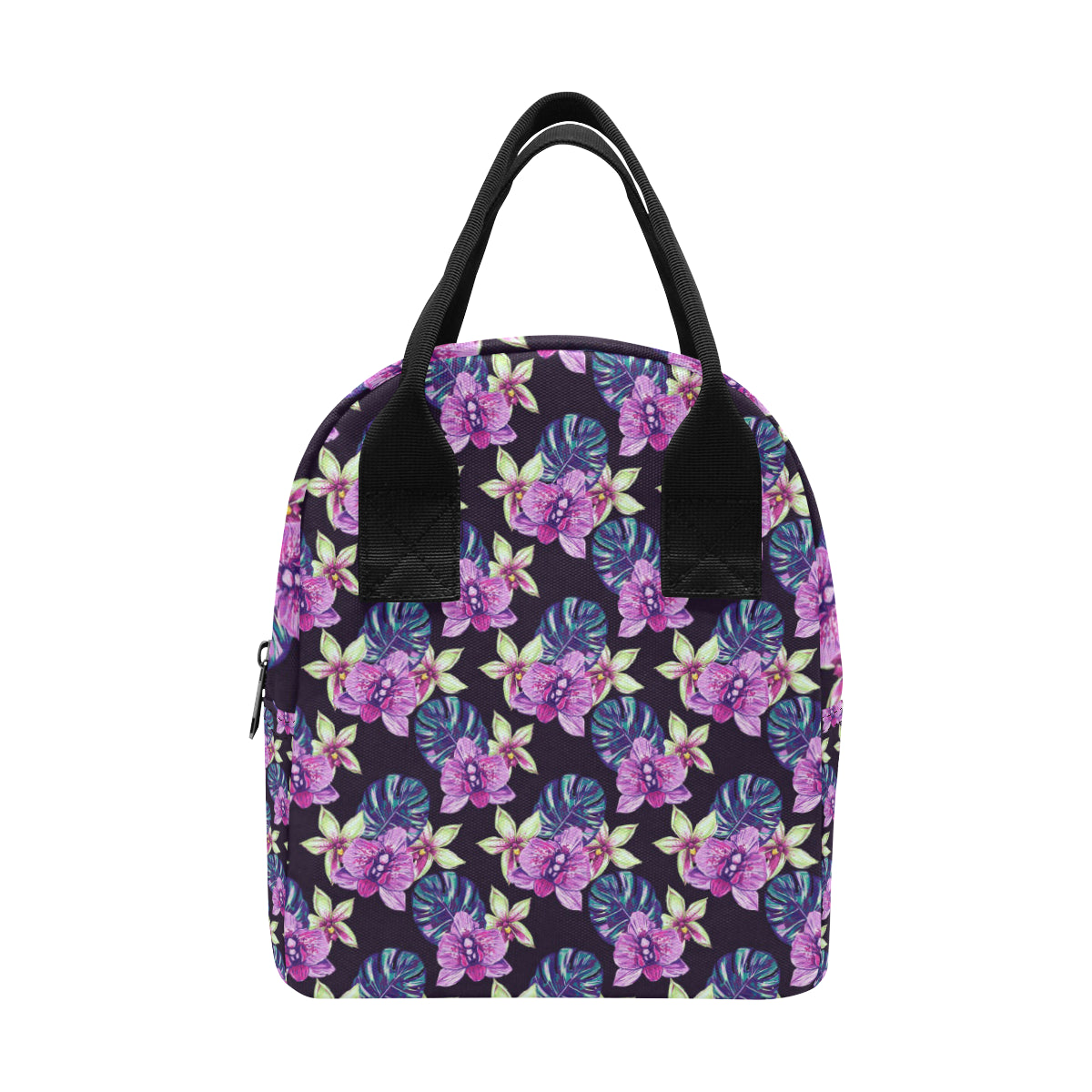 Orchid Pattern Print Design OR010 Insulated Lunch Bag
