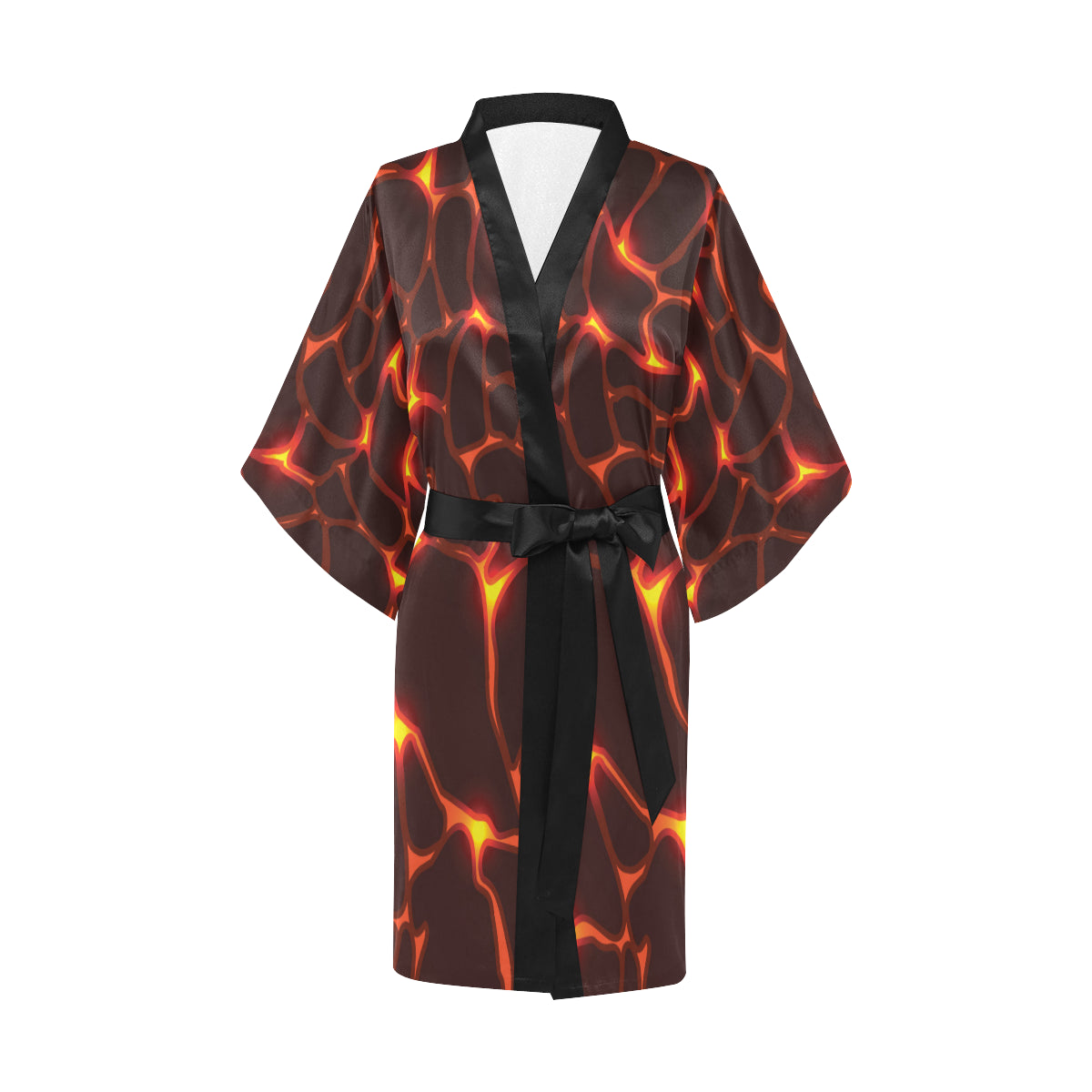 Lava Pattern Print Design 02 Women's Short Kimono