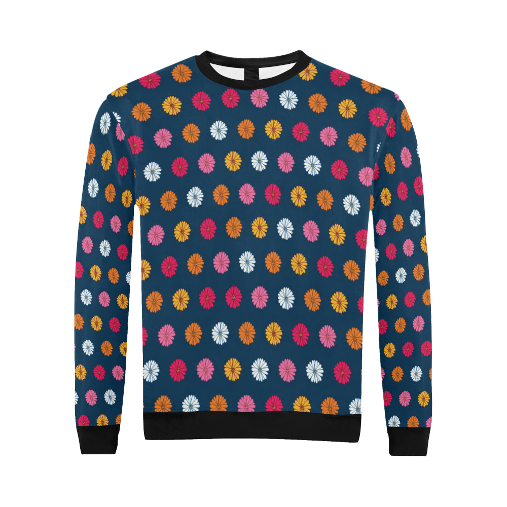 Gerberas Pattern Print Design GB06 Men Long Sleeve Sweatshirt