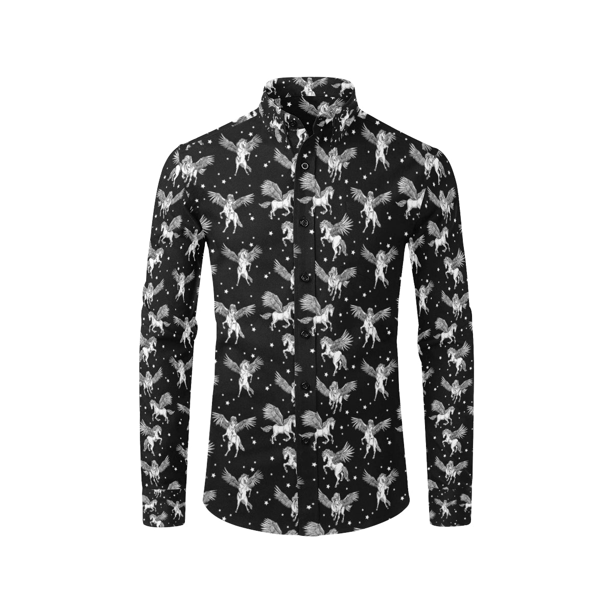 Pegasus Pattern Print Design 01 Men's Long Sleeve Shirt