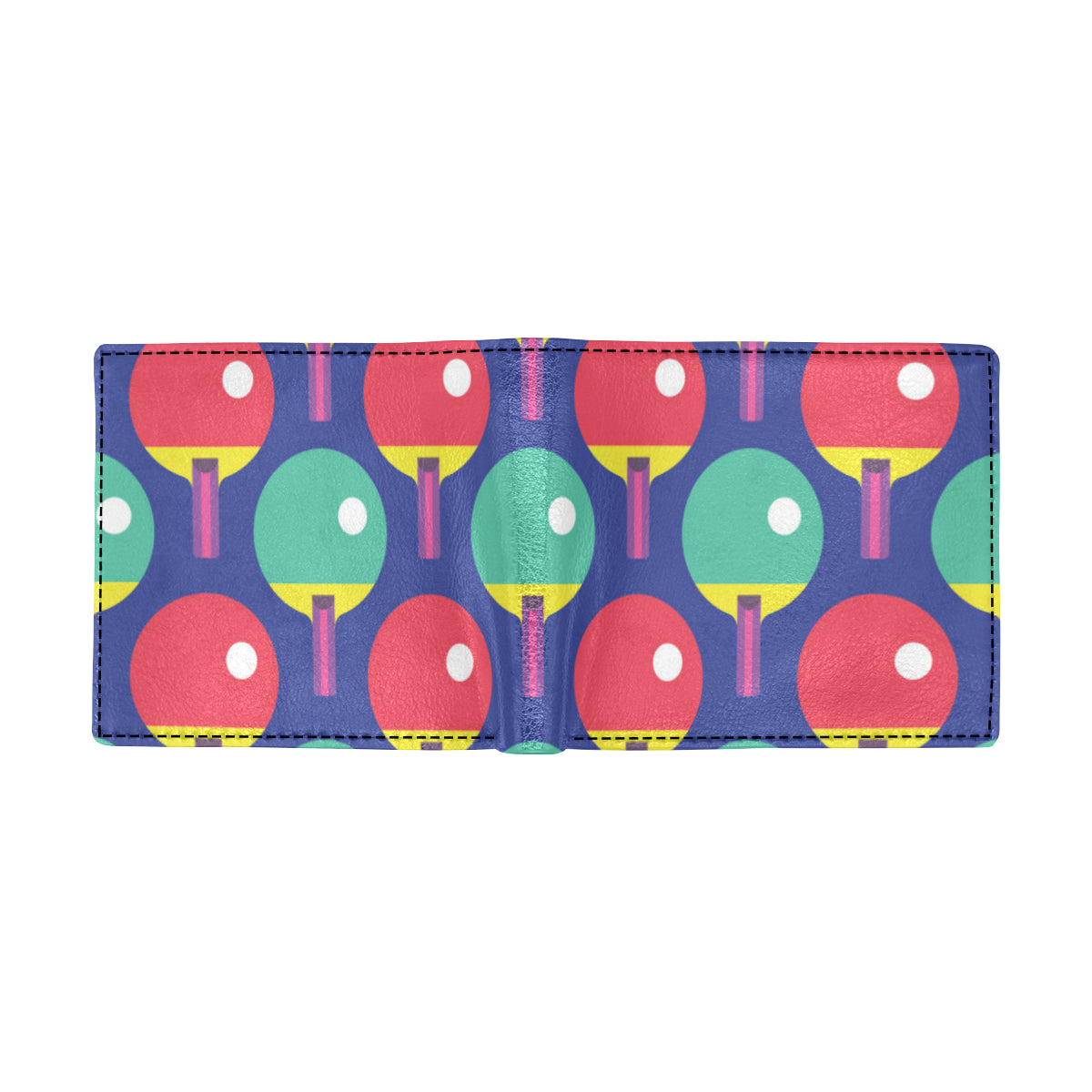 Ping Pong Pattern Print Design A03 Men's ID Card Wallet