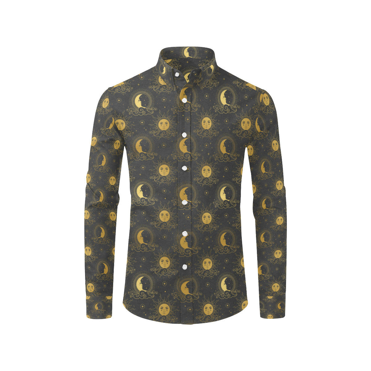 Celestial Moon Sun Pattern Print Design 05 Men's Long Sleeve Shirt