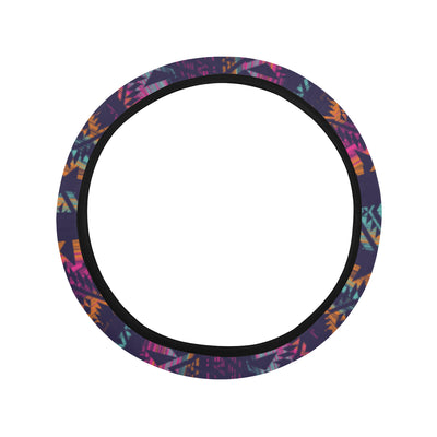 Line Tribal Aztec Steering Wheel Cover with Elastic Edge