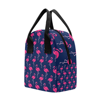 Pink Flamingo Pattern Insulated Lunch Bag