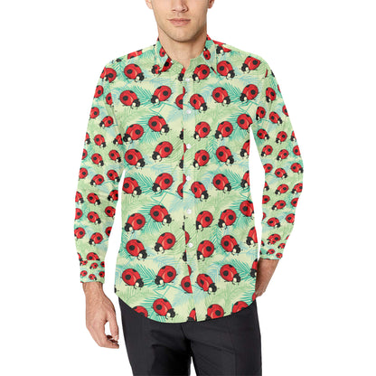 Ladybug Cute Print Pattern Men's Long Sleeve Shirt