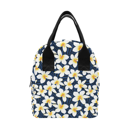 Plumeria Pattern Print Design PM026 Insulated Lunch Bag