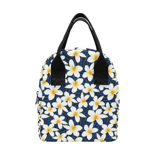 Plumeria Pattern Print Design PM026 Insulated Lunch Bag