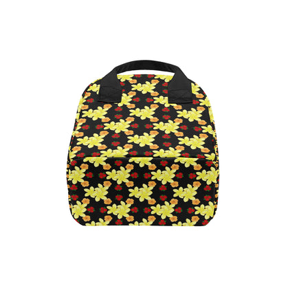 Yellow Plumeria Pattern Print Design PM04 Insulated Lunch Bag