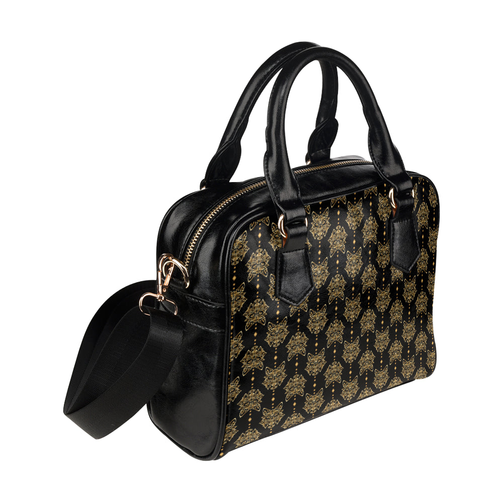Aztec Wolf Pattern Print Design 04 Shoulder Handbag