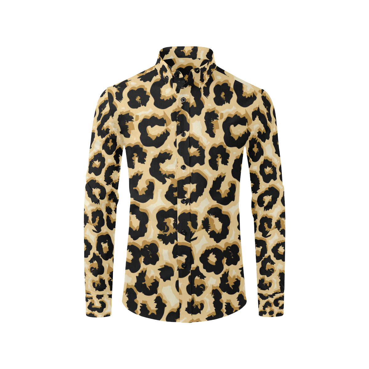Jaguar Skin Pattern Print Design 02 Men's Long Sleeve Shirt