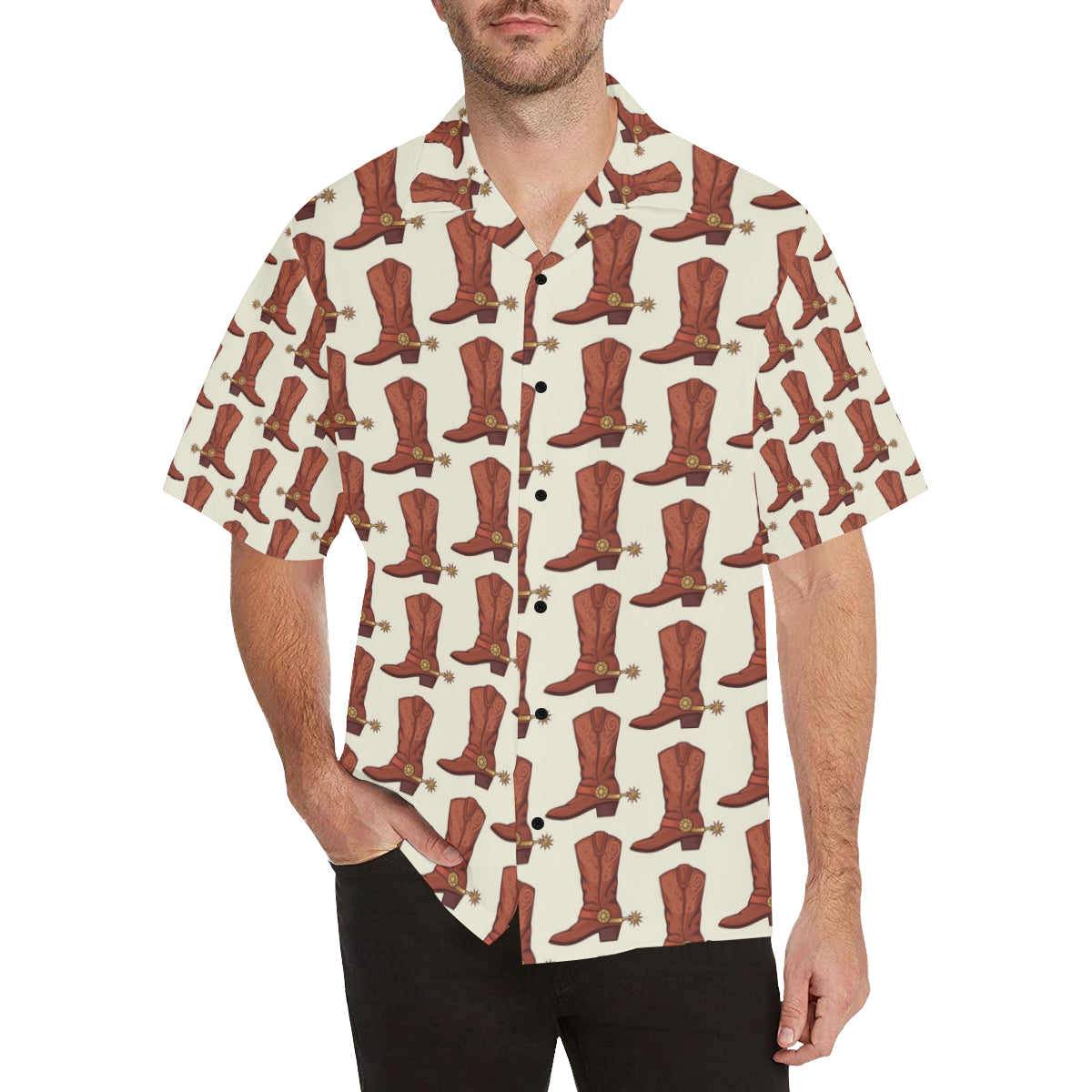 Cowboy Pattern Print Design 06 Men's Hawaiian Shirt