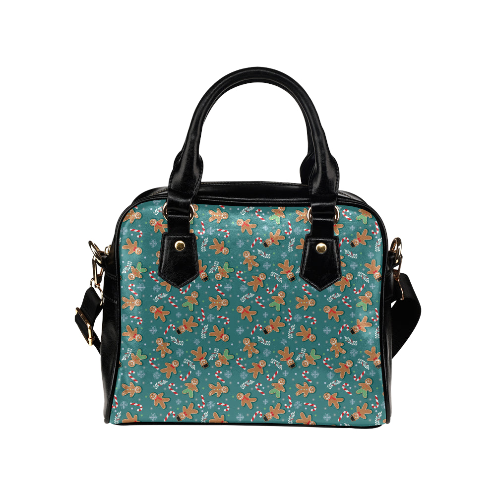 Gingerbread Pattern Print Design 05 Shoulder Handbag