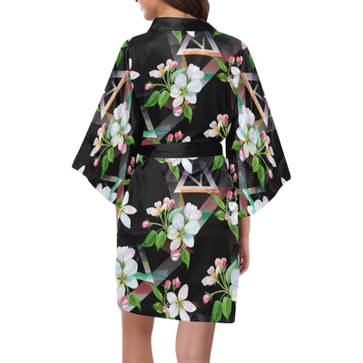 Apple blossom Pattern Print Design AB07 Women's Short Kimono