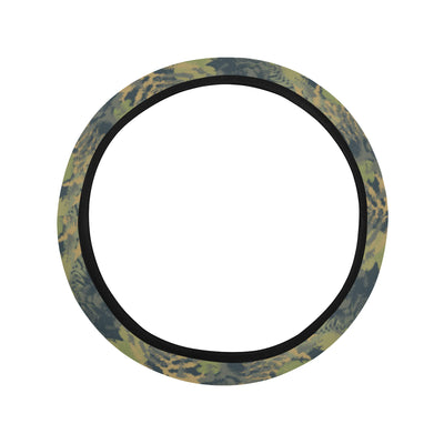 Camouflage Tropical Pattern Print Design 04 Steering Wheel Cover with Elastic Edge