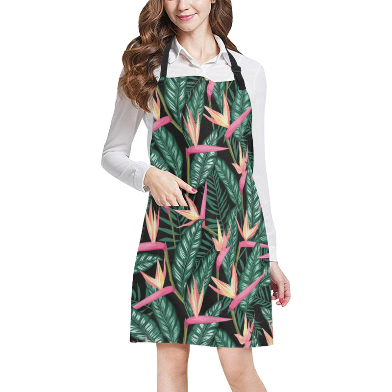 Bird Of Paradise Pattern Print Design BOP03 Apron with Pocket