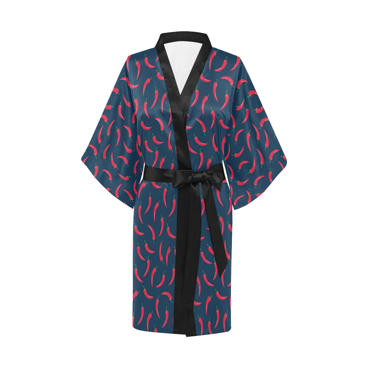 Chilli Pepper Pattern Print Design 03 Women's Short Kimono