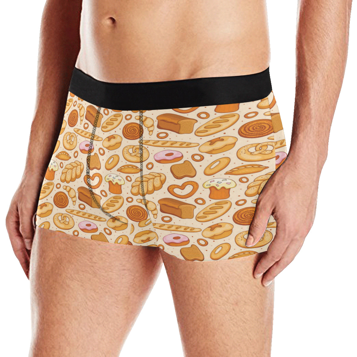 Bread Pattern Print Design 01 Men's Boxer Briefs