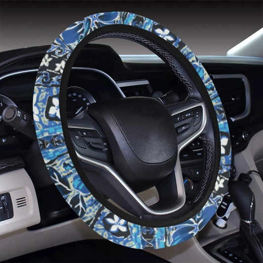 Hawaiian Themed Pattern Print Design H012 Steering Wheel Cover with Elastic Edge