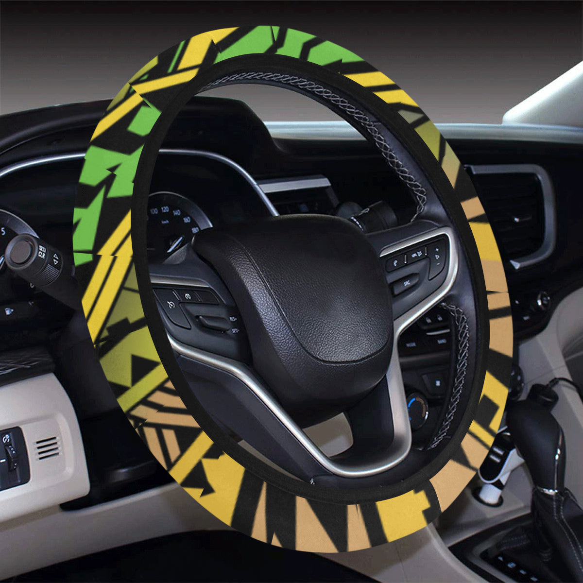 Polynesian Tribal Color Steering Wheel Cover with Elastic Edge