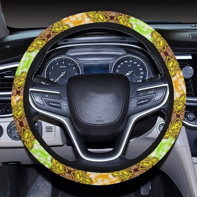 African Classic Print Pattern Steering Wheel Cover with Elastic Edge